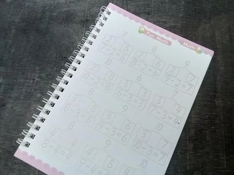 Central Java Indonesia 30 July 2024: practice copybook pages for preschools Stock Photos