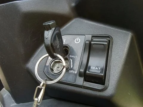 Central Java Indonesia 30 October 2023: motorbike key in the motorbike ignition  Foto stock