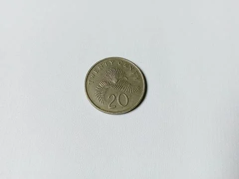 Central Java Indonesia 31 October 2024: Singapore 20 cent coin, 1988  Foto stock