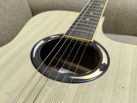 Central Java Indonesia 4 August 2026: A light wooden Yamaha APX series acoustic  Stock Photos