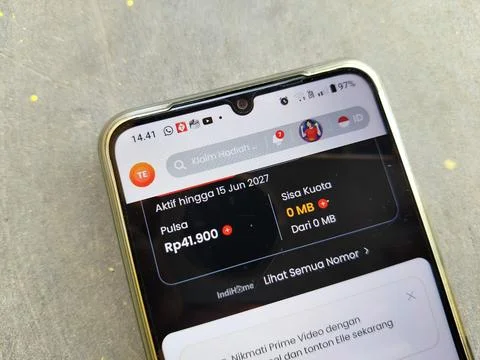 Central Java Indonesia 4 July 2026: Close-up of a smartphone displaying a mobile Stock Photos