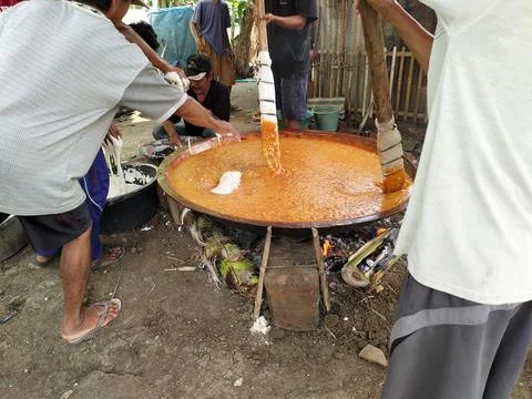 Central Java Indonesia 4 June 2026: Villagers work together to make traditional Stock Photos