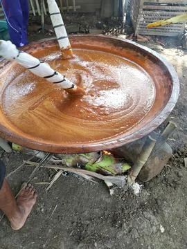Central Java Indonesia 4 June 2026: Villagers work together to make traditional Stock Photos