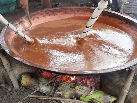 Central Java Indonesia 4 June 2026: Villagers work together to make traditional Stock Photos