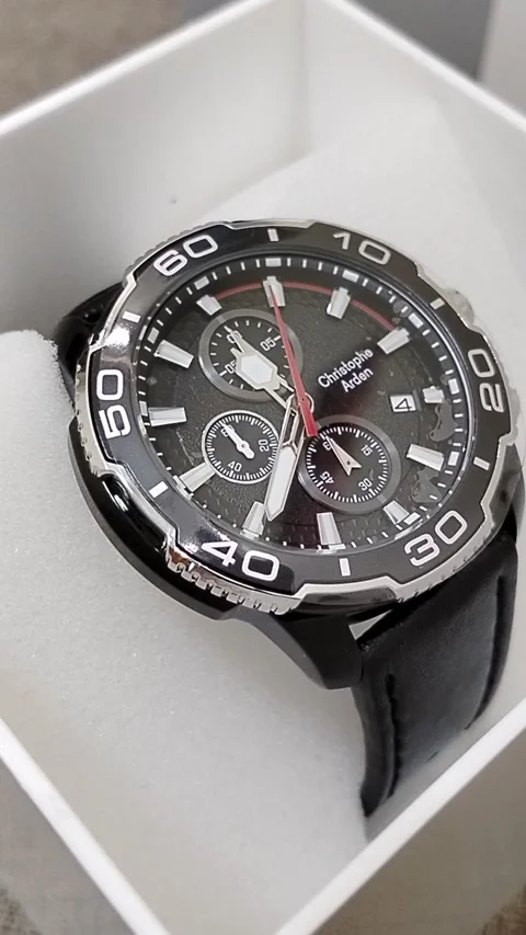 Central Java Indonesia 4 September 2026: A Christophe Arden men's chronograph  Stock-Footage 345162543