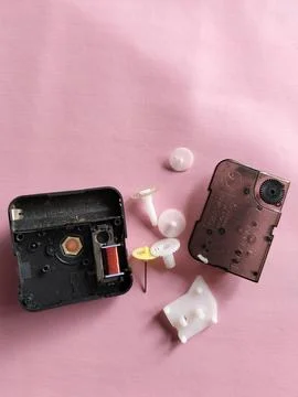 Central Java Indonesia 5 March 2026: Internal components of a quartz wall clock  Stock Photos