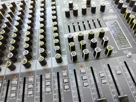 Central Java Indonesia 5 September 2026: Pro mixer control panel Stock-Fotos