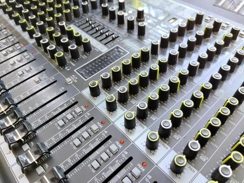 Central Java Indonesia 5 September 2026: Pro mixer control panel Stock Photos