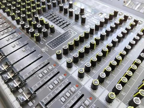 Central Java Indonesia 5 September 2026: Pro mixer control panel Stock Photos