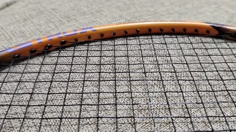 Central Java Indonesia 6 September 2026: A close-up view of a Yonex badminton ra Vídeos de archivo 345073730