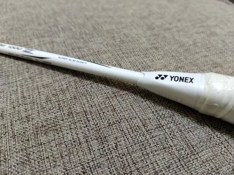 Central Java Indonesia 6 September 2026: A close-up view of a Yonex badminton ra Stock Photos
