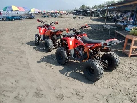 Central Java Indonesia 7 July 2024: ATV on the beach. Stock Photos