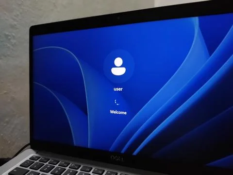 Central Java Indonesia 7 July 2026: A laptop at night with a glowing display  库存照片