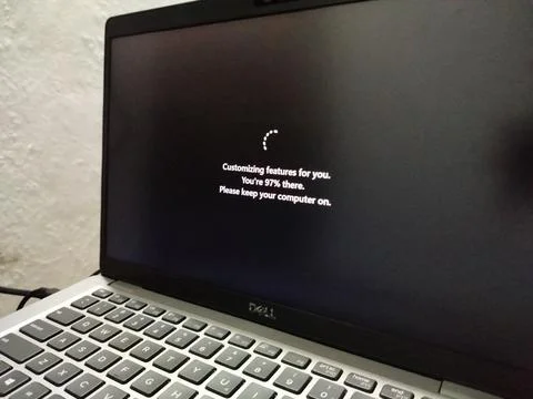 Central Java Indonesia 7 July 2026: A laptop at night with a glowing display  库存照片