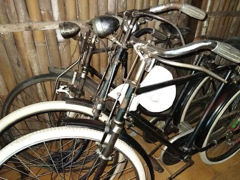 Central Java Indonesia 7 June 2026: Classic old bicycle with a rustic bamboo  Stock Photos