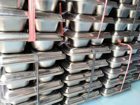 Central Java Indonesia 7 September 2026: Massive stacks of stainless steel  Stock-Fotos