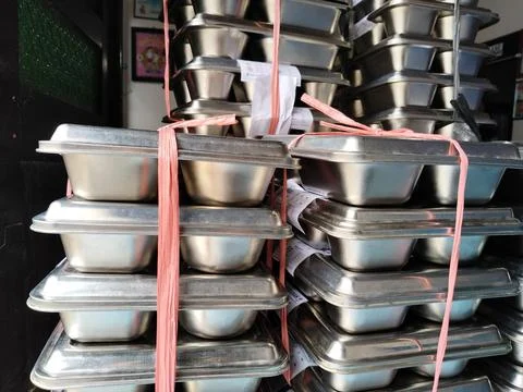 Central Java Indonesia 7 September 2026: Massive stacks of stainless steel Stock-Fotos