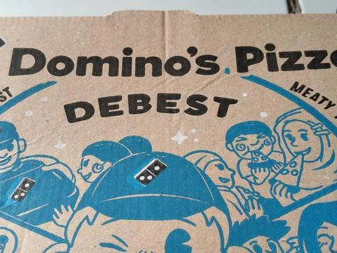 Central Java Indonesia 8 February 2026: Food packaging from Domino's Pizza. Stock-Fotos