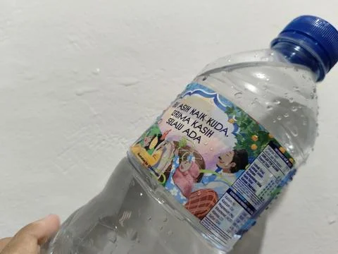 Central Java Indonesia 8 July 2026: Editorial image featuring an AQUA water Stock Photos