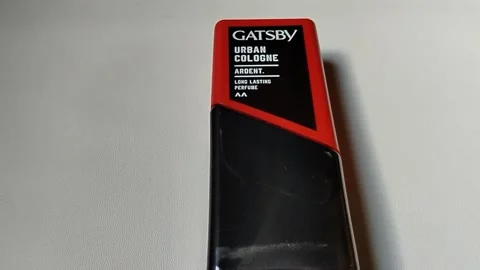 Central Java Indonesia 8 June 2026: premium Gatsby Urban Cologne Ardent perfume  스톡 동영상 336975252