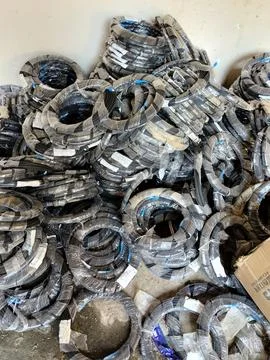 Central Java Indonesia 8 June 2026: Stacked fiber optic cables used for internet Stock Photos