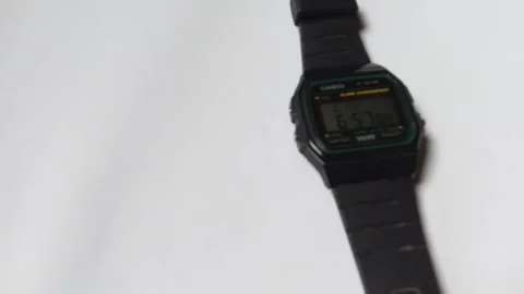 Central Java Indonesia April 1, 2025: Casio F 91w watch Stock Footage 305565575