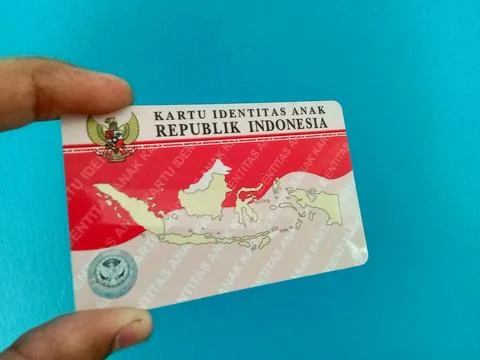 Central Java Indonesia April 12 2024: Republic of Indonesia child identity card. Stock-Fotos
