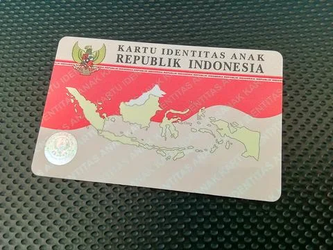 Central Java Indonesia April 12 2024: Republic of Indonesia child identity card. Stock-Fotos