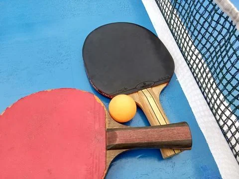 Central Java Indonesia April 14 2023: ping pong ball and bet Ping pong. Фото