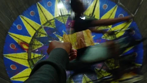 Central Java, Indonesia. April 15,2024: Slowmo male hand holding money Stock Footage 274829898