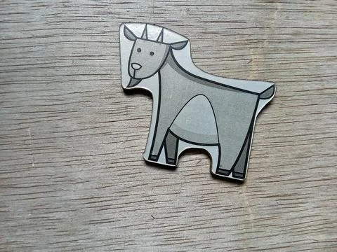 Central Java Indonesia April 17 2024: children's puzzle, goat animal character. Фото