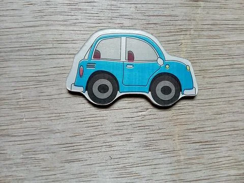 Central Java Indonesia April 17 2024 : toy car characters on woode Foto stock