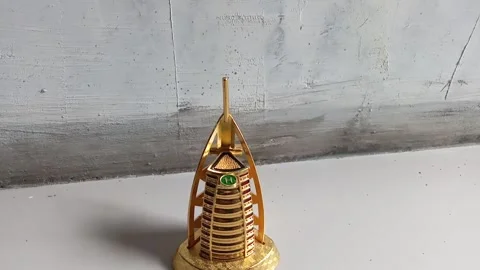 Central Java Indonesia April 20, 2025: Miniature Burj Al Arab is a luxury hotel  Stock Footage 307162833
