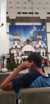 Central Java, Indonesia on April 25, 2021. A perspective photo from below l.. Fotos Stock