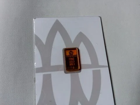 Central Java Indonesia April 25, 2025: Illustration of gold bars. Stock Photos