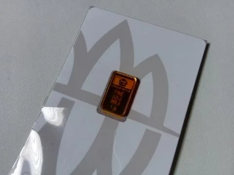 Central Java Indonesia April 25, 2025: Illustration of gold bars. Stock Photos