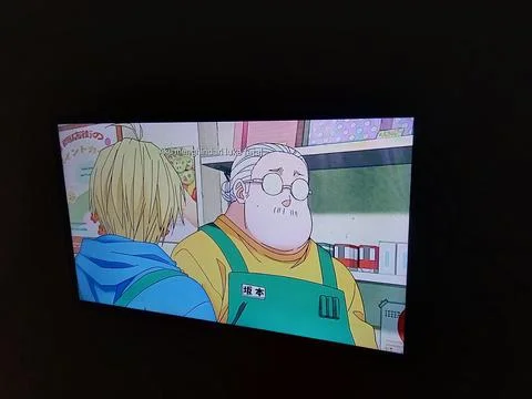 Central Java Indonesia April 27, 2025: watching on tv anime Sakamoto days. Foto stock