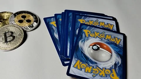 Central Java Indonesia April 30, 2026: Pokemon TCG collectible cards combined wi Stock Footage 334043584