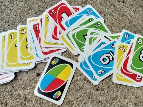 Central Java Indonesia April 7 2024: uno x Oreo card game. Stock-Fotos