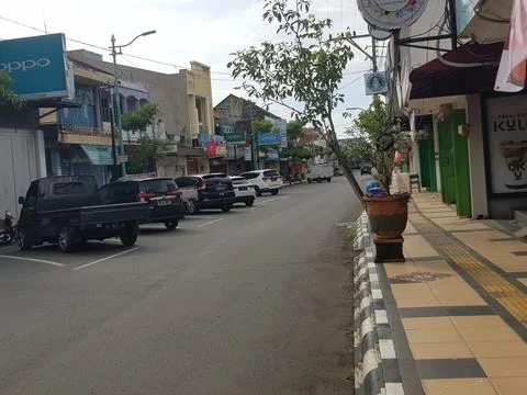 Central Java, Indonesia. The atmosphere in a Chinatown, shops in Jepara City  写真素材