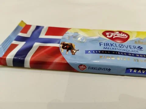 CENTRAL JAVA, INDONESIA - AUG 06, 2026: A close-up view of Freia Firklover milk  Stock-Fotos