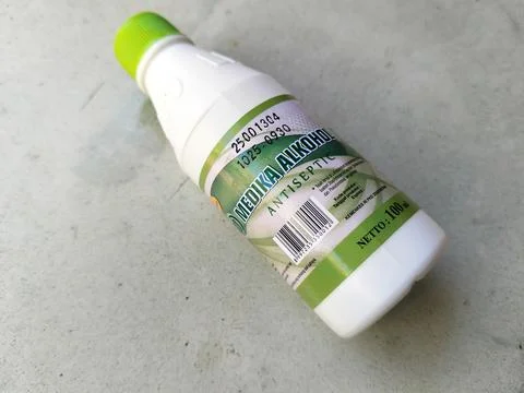 CENTRAL JAVA, INDONESIA - AUG 09, 2026: A bottle of Medika Alkohol 70 percent an Stock Photos