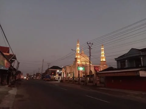 Central Java, Indonesia, August 1, 2025: mosques, shops, houses, and the atmosph Photos