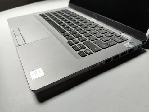 Central Java Indonesia August 1 2026: Close up view of a silver business laptop  库存照片