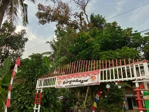 Central Java, Indonesia, August 10, 2025: village gate for the Indonesian  Stock Photos