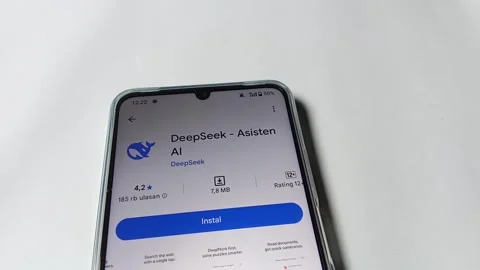 Central Java Indonesia August 14, 2025: Deepseek mobile application, ai Stock Footage 314827322