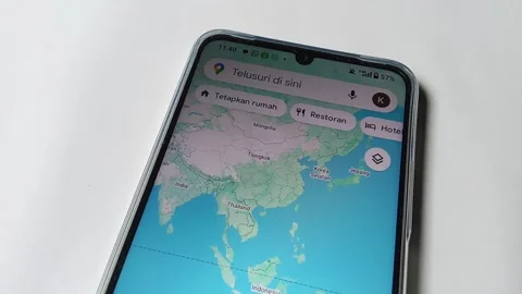 Central Java Indonesia August 14, 2025: Google Maps application Stock Footage 314827383