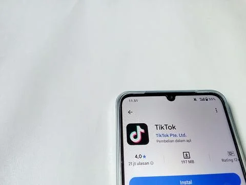 Central Java Indonesia August 14, 2025: Tik tok social media on google play. Photos