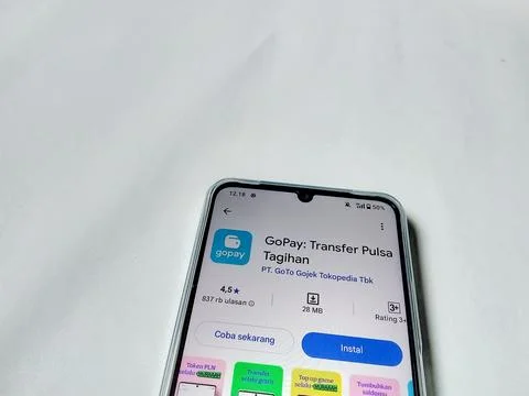 Central Java Indonesia August 14, 2025: gopay  app on google play. 스톡 사진