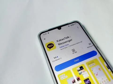 Central Java Indonesia August 14, 2025: KakaoTalk social media app on google pla Stock Photos